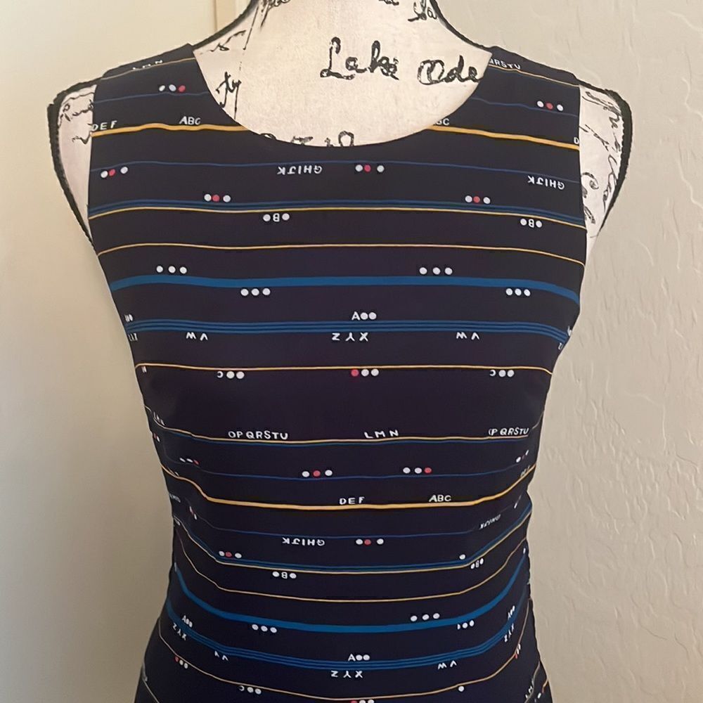 ModCloth Blue Alphabet Print Dress - Picture 4 of 16